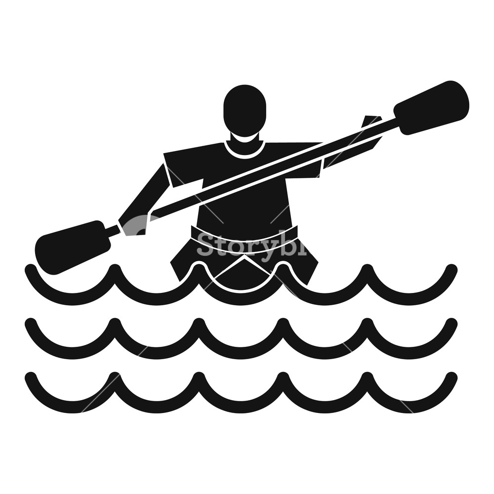 1000x1000 Male Athlete In A Canoe Icon Simple Illustration Of Male Athlete