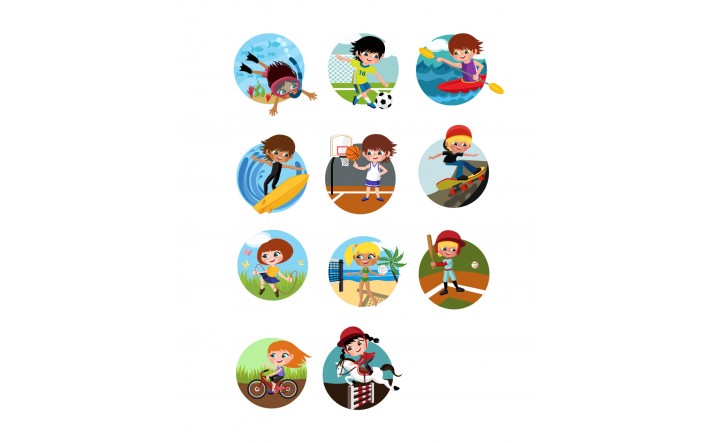 716x443 Outdoor Kids Activities Vector Art Pack