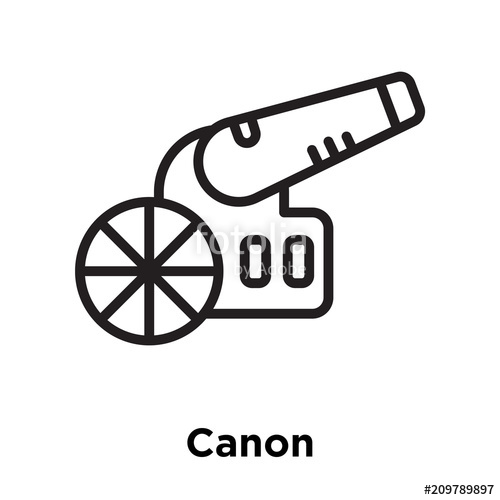 500x500 Canon Icon Vector Sign And Symbol Isolated On White Background