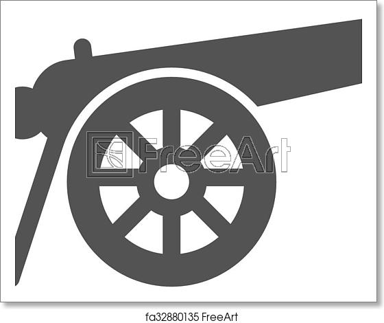 560x470 Free Art Print Of Cannon Canon, War, Weapon Icon Vector Image