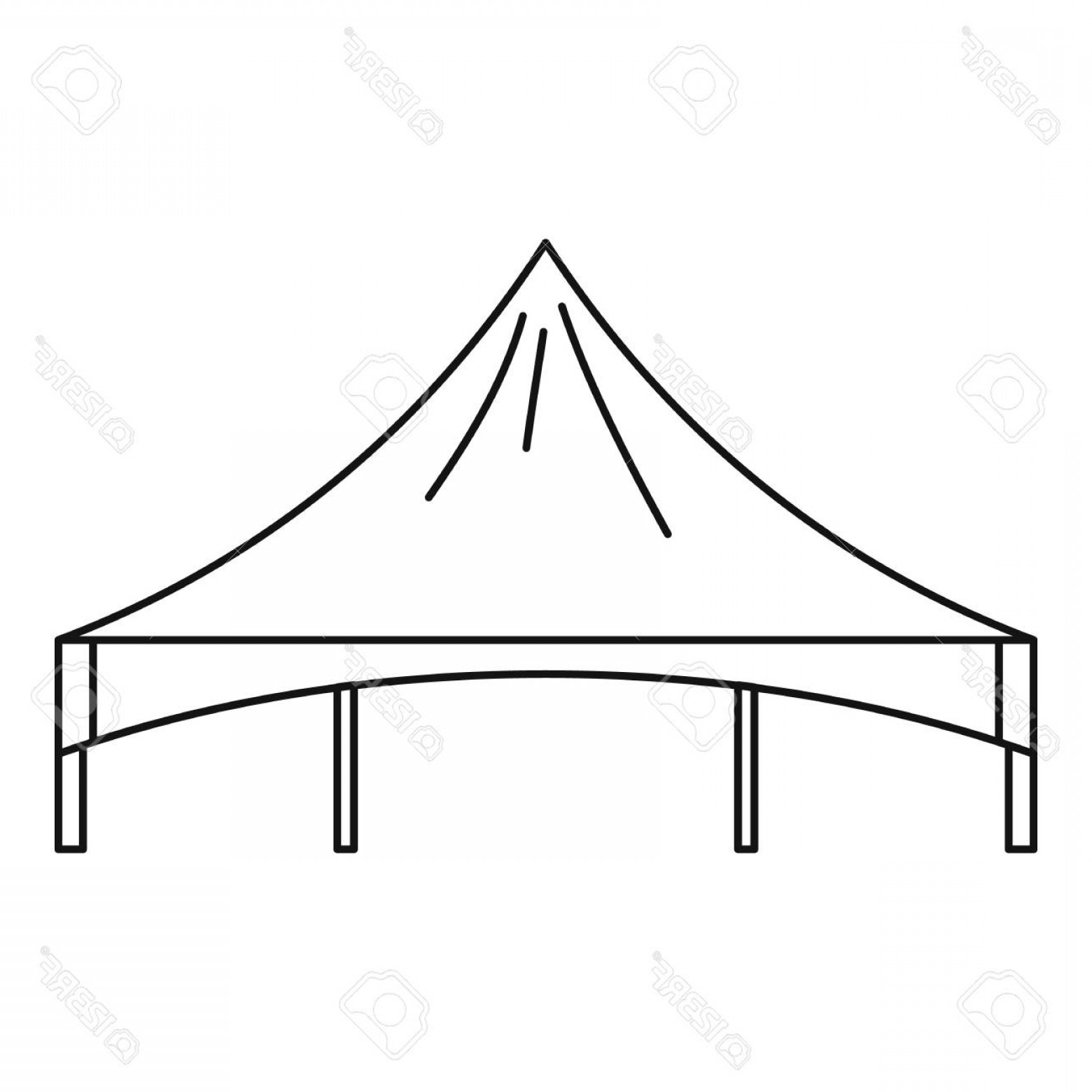 1560x1560 Photostock Vector Festival Tent Icon Outline Illustration