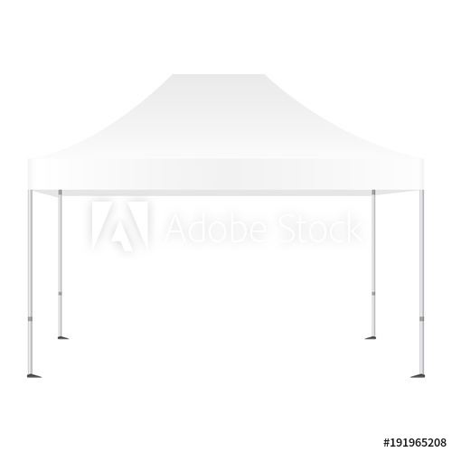 500x500 Canopy Tent Mockup Isolated On White Background Vector