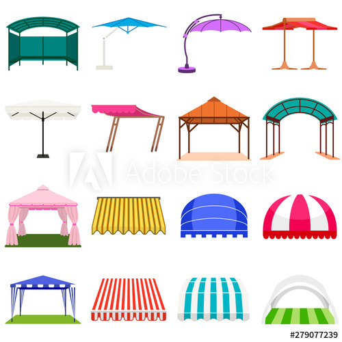 500x500 Canopy Icons Set Flat Set Of Canopy Vector Icons For Web Design