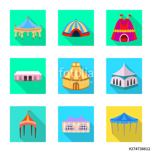 500x500 Vector Illustration Of Awning And Shelter Sign Set Of Awning