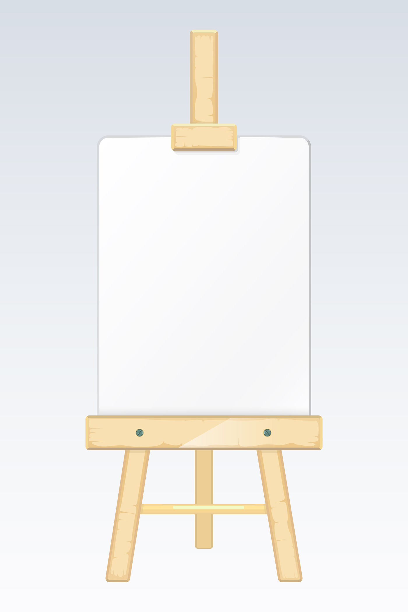 1400x2100 Easel, Painting Desk, Drawing Board With Blank White Canvas Vector