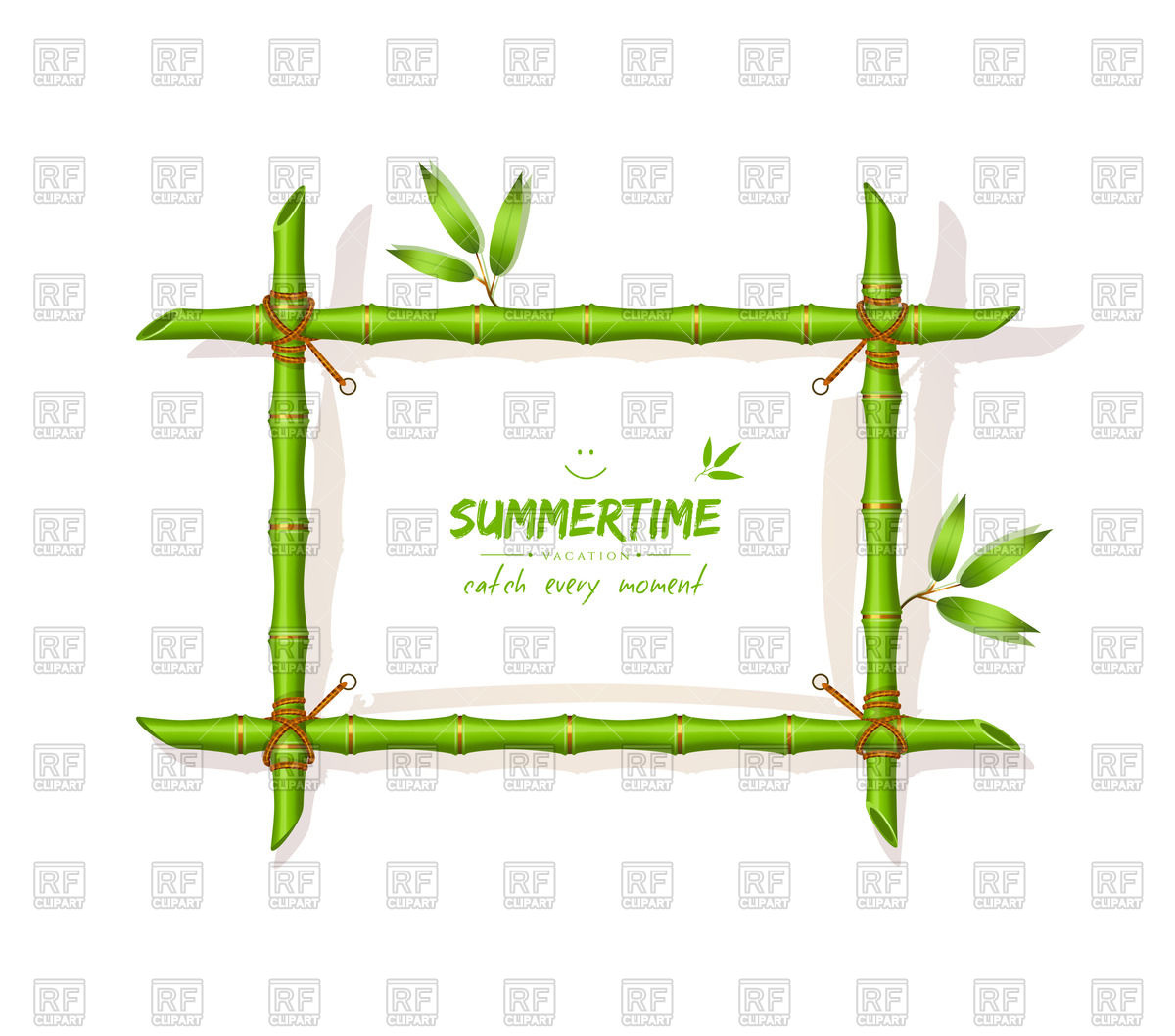 1200x1058 Bamboo Frame With Blank Stretched Canvas Vector Image Of Borders
