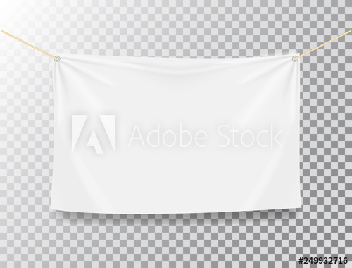 500x380 Textile Banner On Transparent Background White Realistic Textile