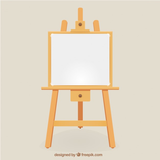 626x626 Wooden Easel With Blank Canvas Vector Premium Download