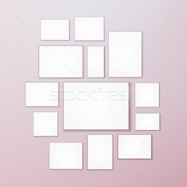 600x600 Blank White Paper Canvas Vector Posters Mock Ups Presentation