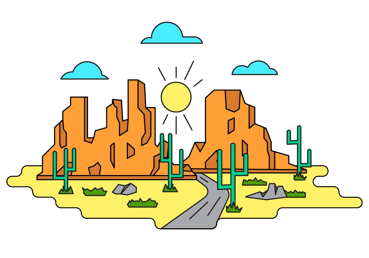 1400x980 Grand Canyon Vector Illustration Vectorsampmockups