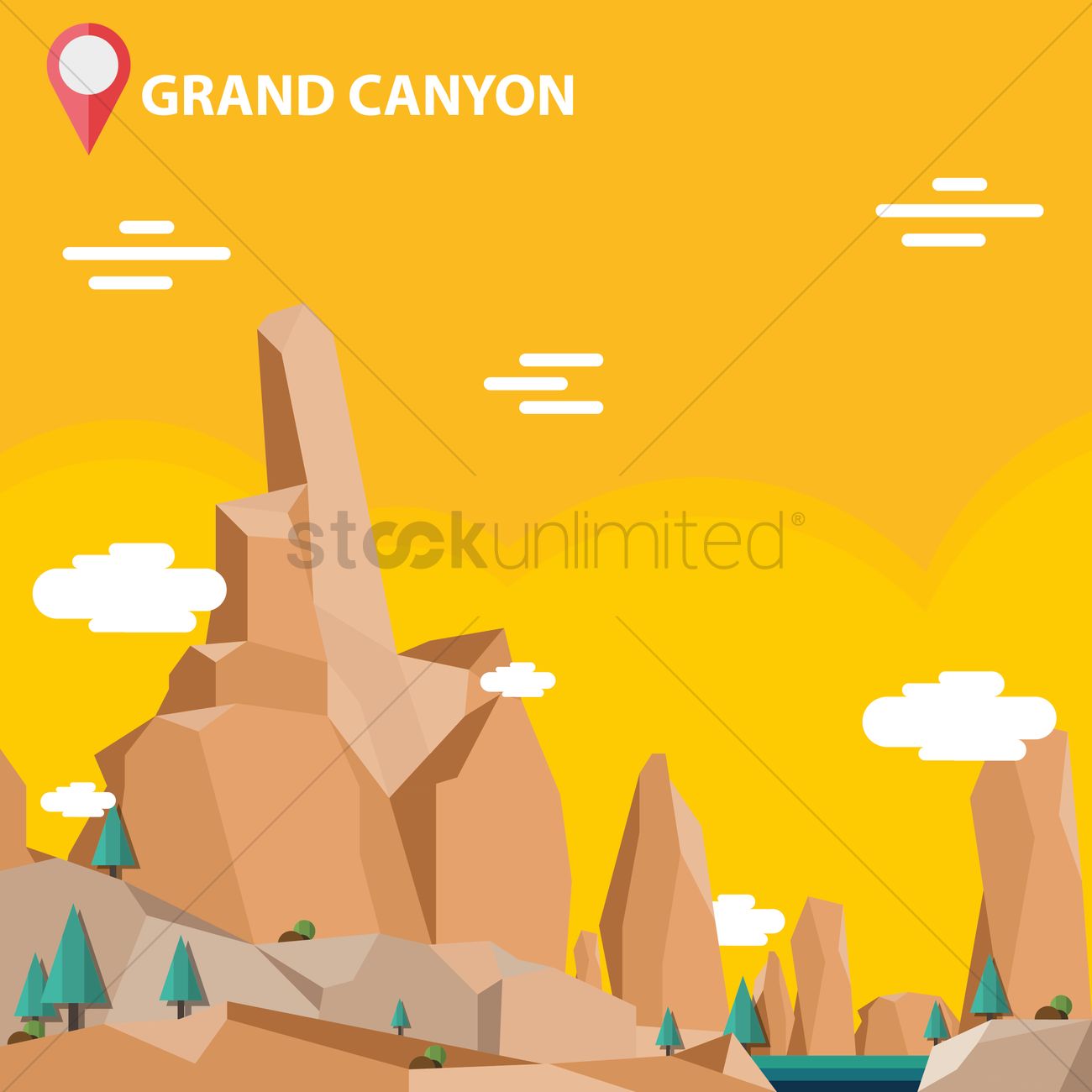 1300x1300 Grand Canyon Vector Image