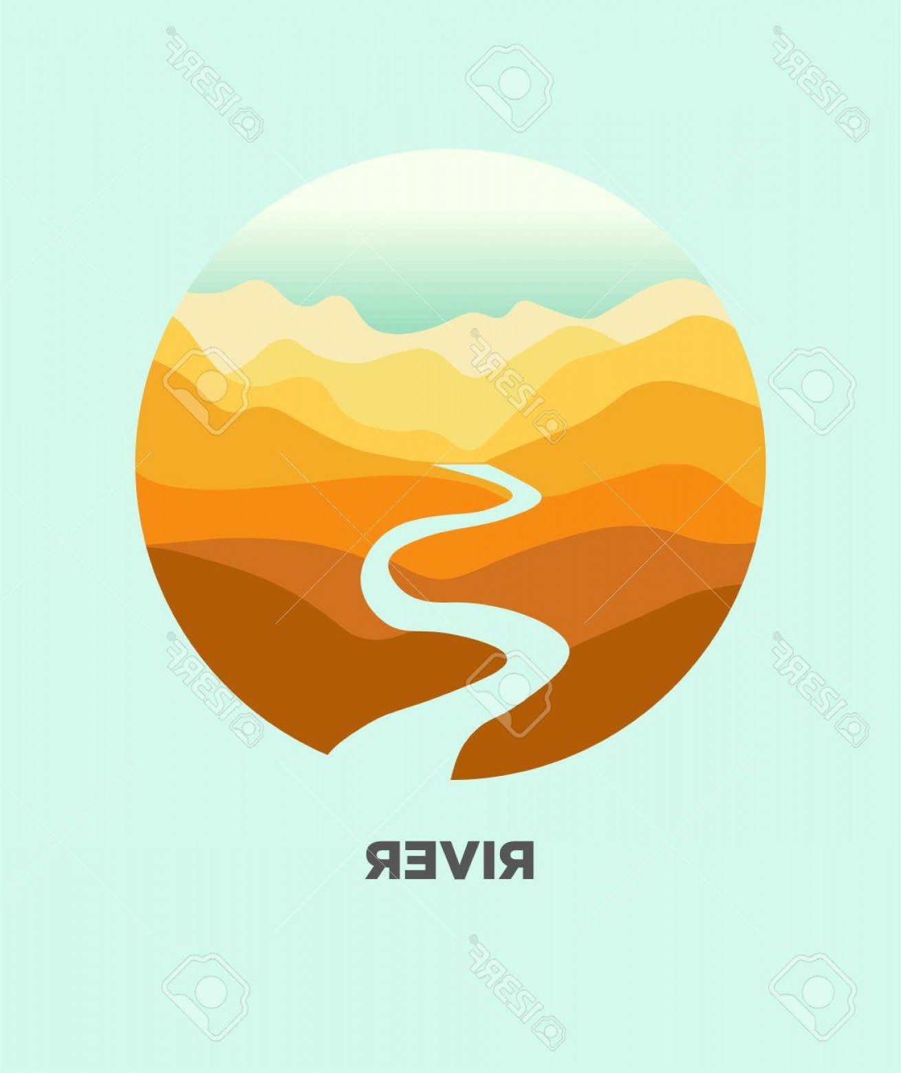 1310x1560 Photostock Vector Desert River In Canyon Mountain Nature Landscape