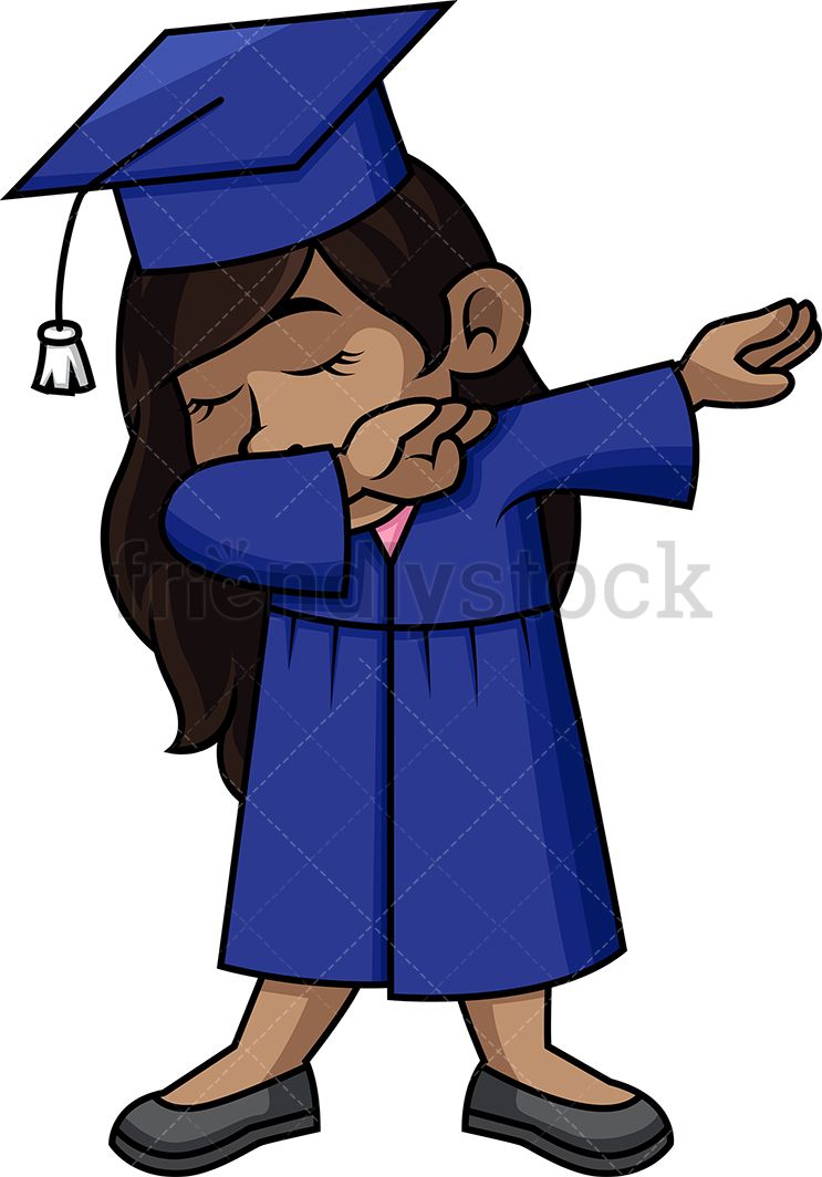 743x1064 Black Girl Graduate Dabbing Nice Girl Graduation Cartoon