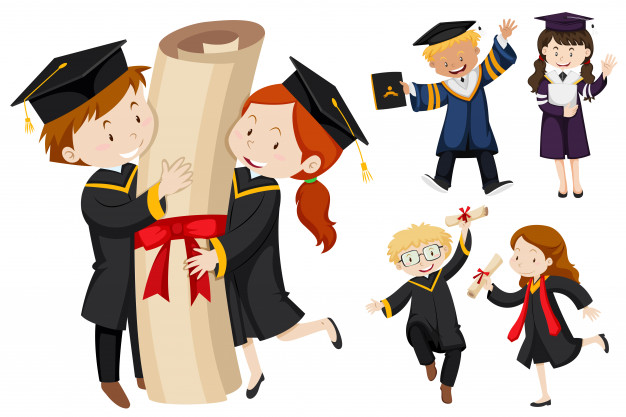 626x417 People In Graduation Gown Vector Premium Download