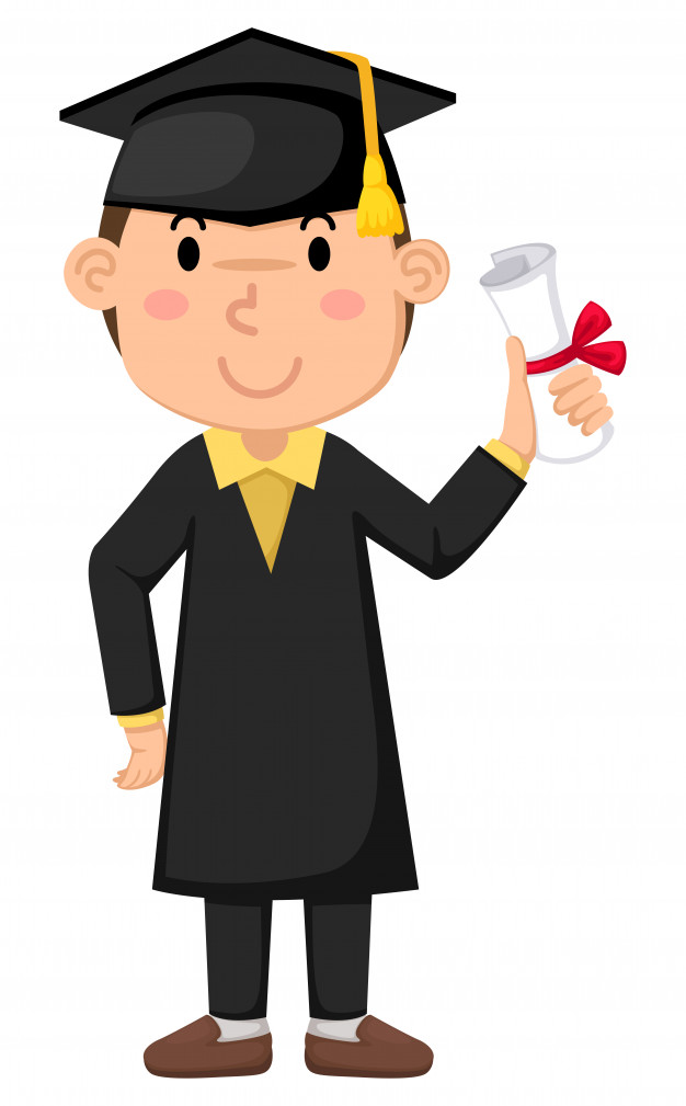 626x1009 Boy In Graduation Gown Vector Premium Download