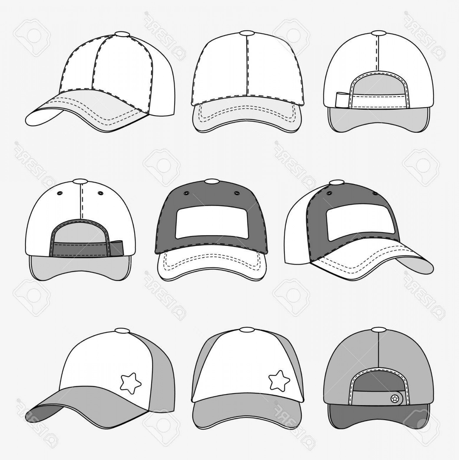 Cap Template Vector at Vectorified.com | Collection of Cap Template ...