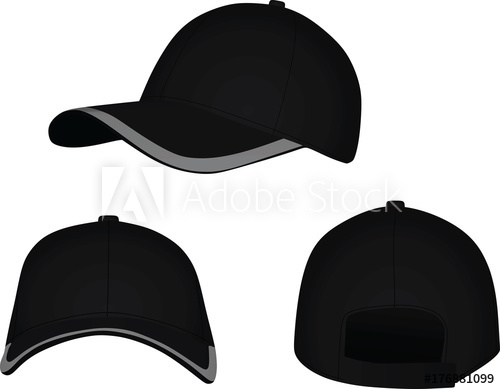 500x389 Black Baseball Cap Vector Illustration