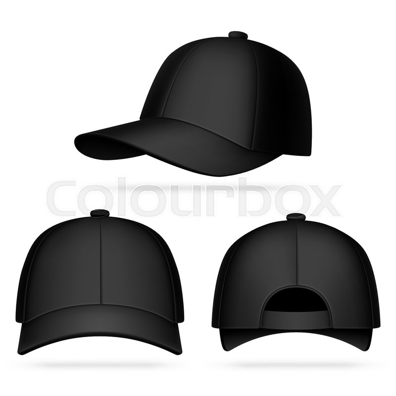 800x800 Realistic Black Baseball Cap Mockup Stock Vector Colourbox