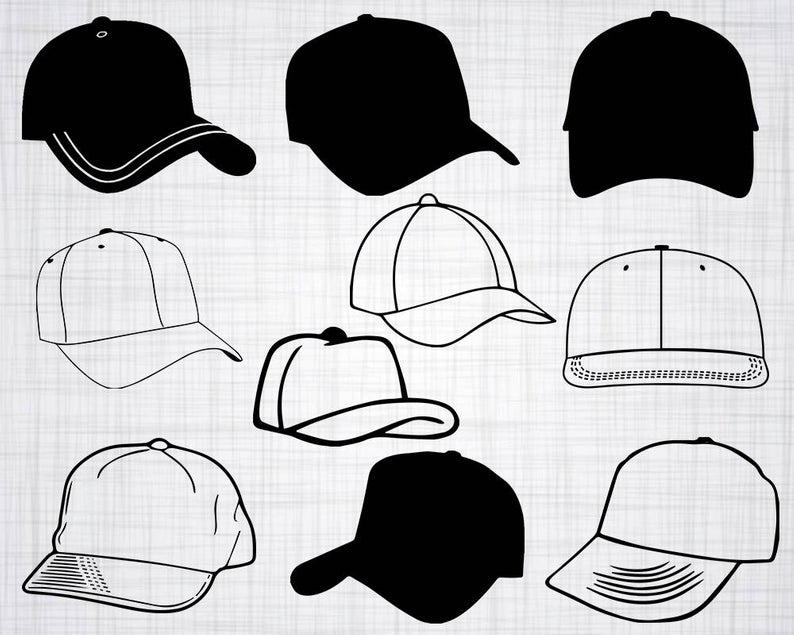 794x635 Baseball Cap Bundle Baseball Cap Clipart Etsy
