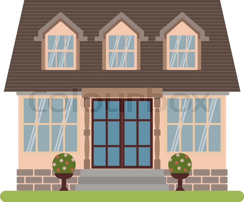 800x664 Modern Country House In Cape Cod Stock Vector Colourbox