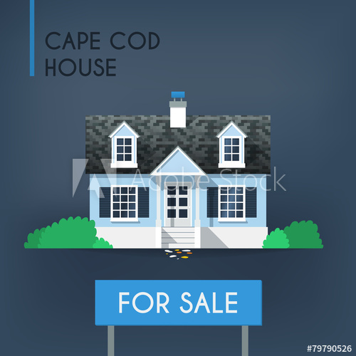 500x500 Blue Cape Cod Country House