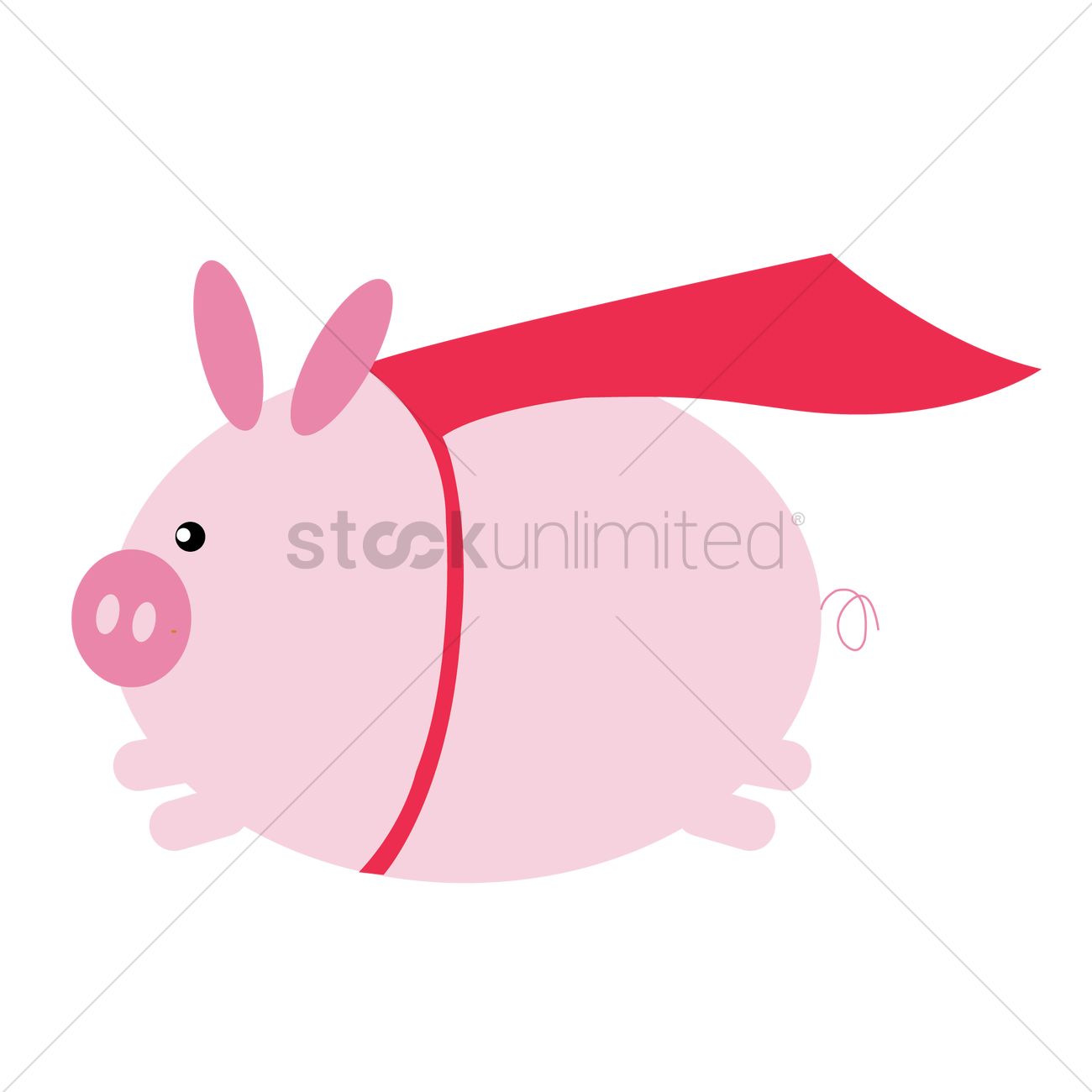 1300x1300 Pig Cartoon With Cape Vector Image