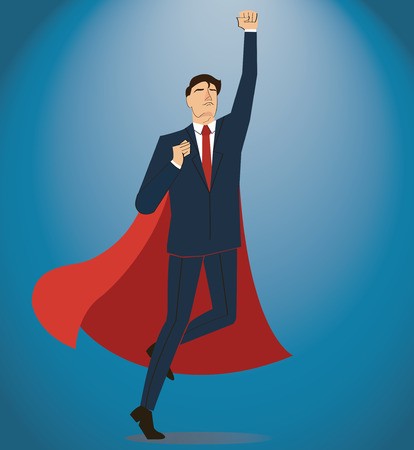 414x450 Successful Businessman And Red Cape Vector Royalty Free Vector