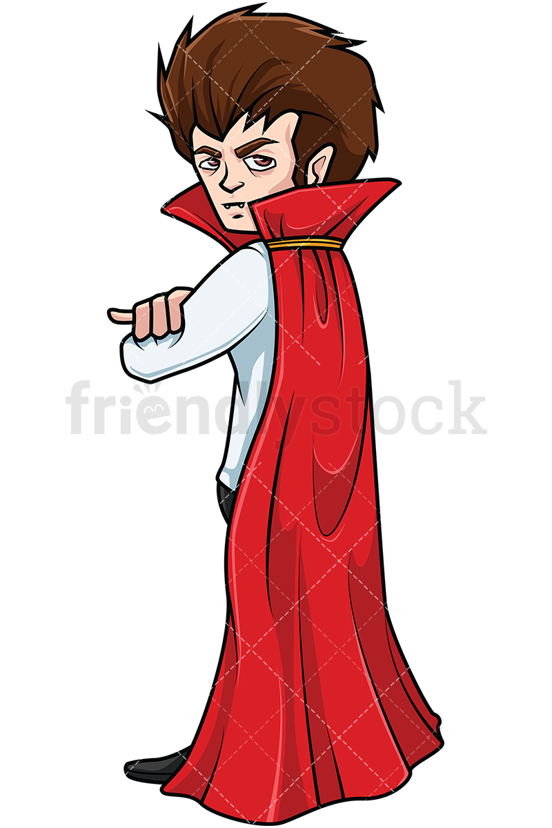 800x1200 Young Vampire In Cape Cartoon Vector Clipart