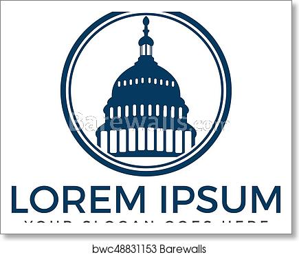 435x370 Capitol Building Vector Logo Design, Art Print Barewalls Posters