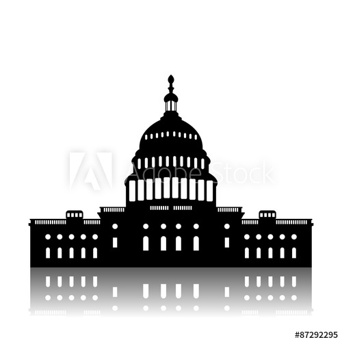 500x500 Washington Capitol Building Skyline Silhouette Vector