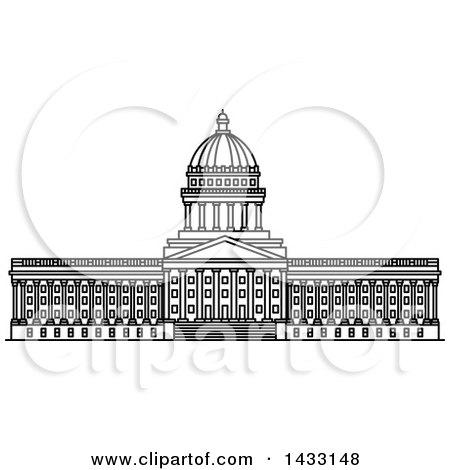 450x470 Clipart Of A Gray Sketch Of The Capitol Building, United States