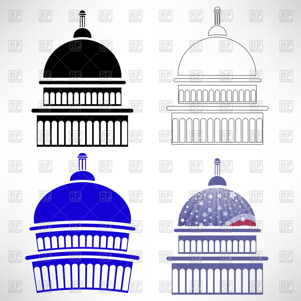1200x1200 Set Of Capitol Icons Vector Image Of Architecture, Buildings