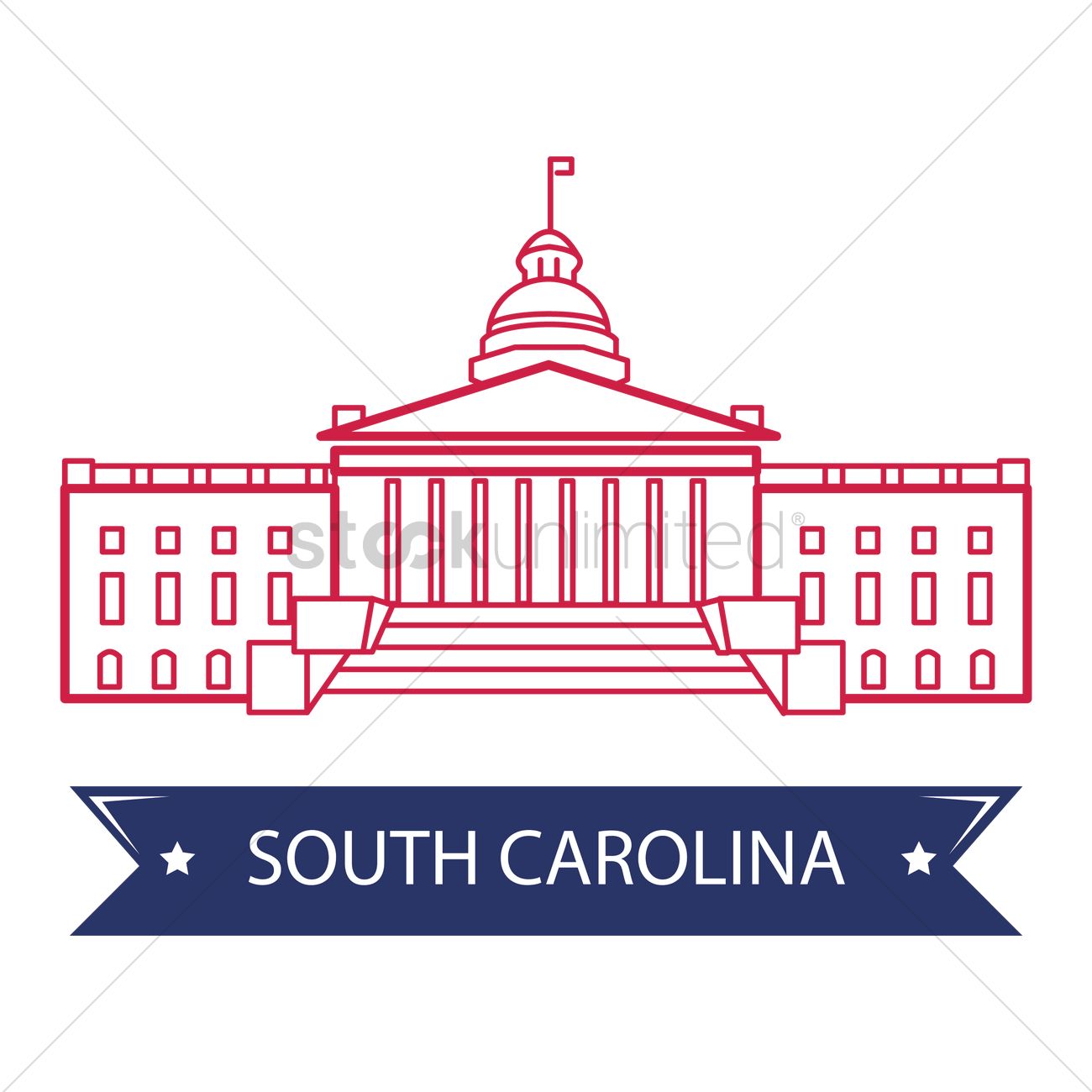 1300x1300 South Carolina State Capitol Vector Image