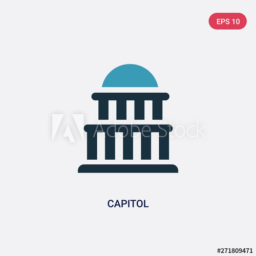 500x500 Two Color Capitol Vector Icon From United States Concept Isolated