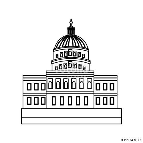 500x500 United States Capitol Building In Washington Dc Vector