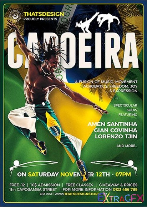 Capoeira Flyer Template 500x702 Capoeira Flyer Template