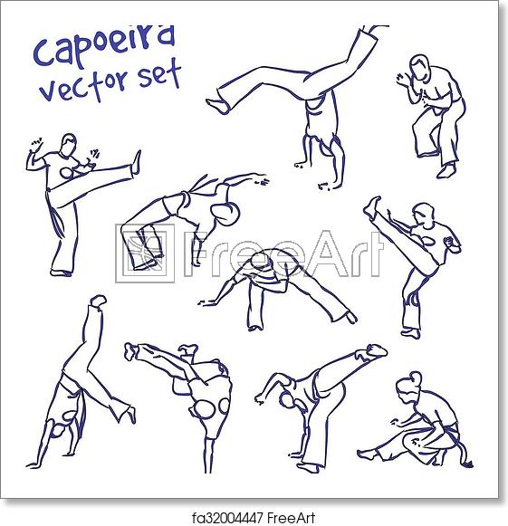 Free Art Print Of Vector Capoeira Set Contour Silhouettes 561x581 Free Art Print Of Vector Capoeira Set Contour Silhouettes