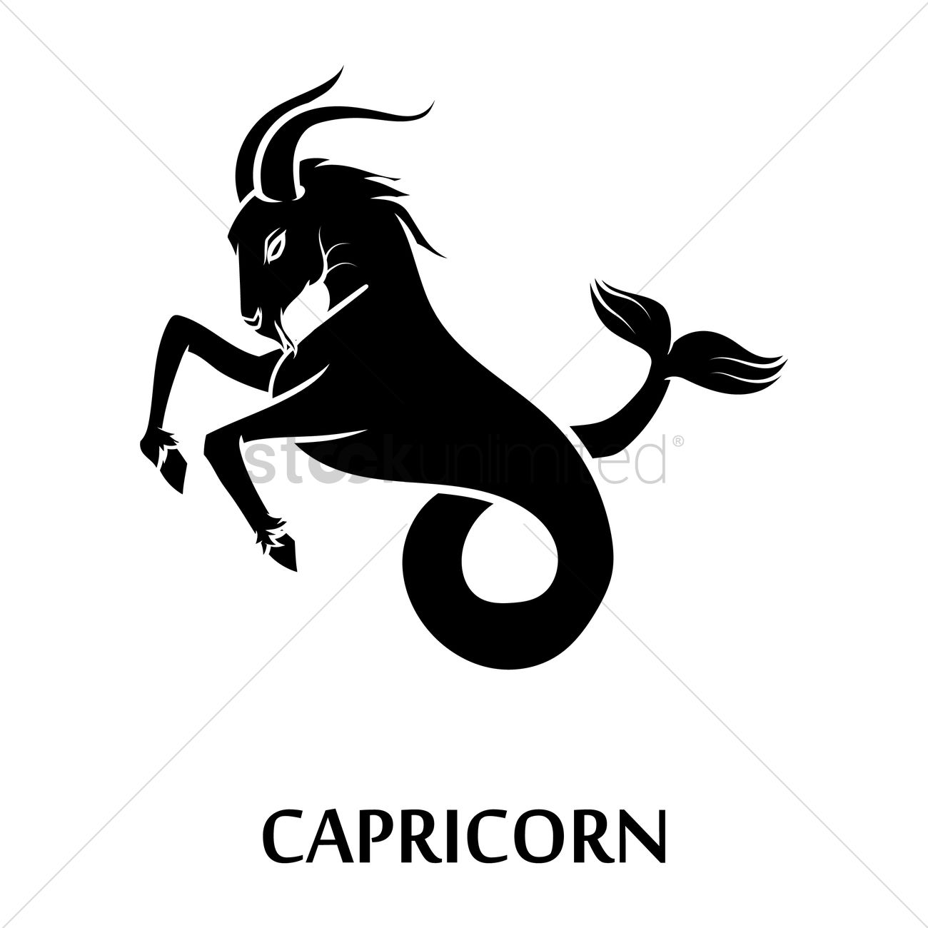1300x1300 Capricorn Vector Image