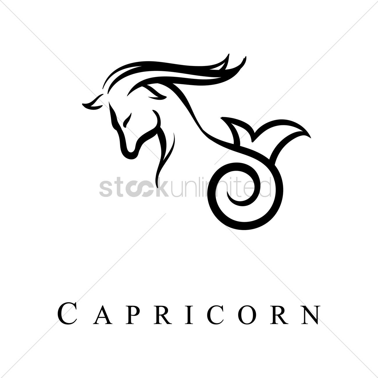 1300x1300 Capricorn Vector Image