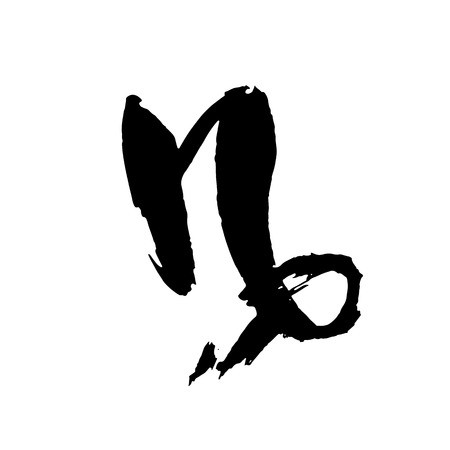 450x450 Zodiac Sign Capricorn Vector Dry Brush Illustration Isolated