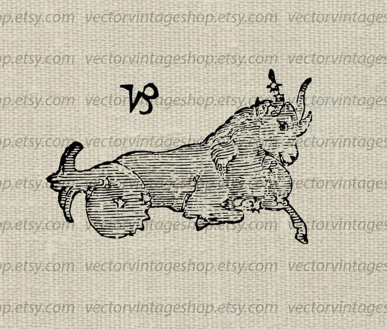 794x676 Capricorn Vector Graphic Instant Download Astrology Sign Etsy