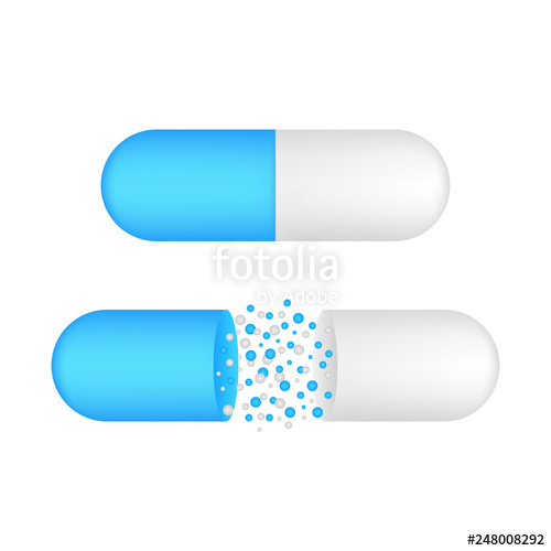 500x500 Capsule Pill Small Balls Pouring From An Open Medical Capsule