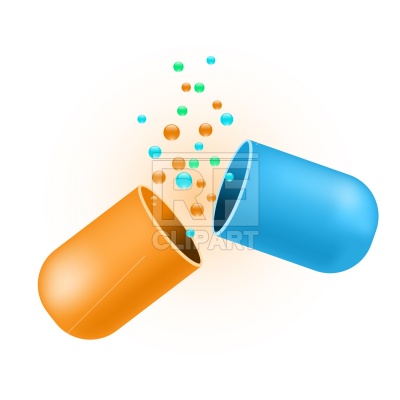 400x400 Pellets Spilling From A Broken Pill Capsule Vector Image