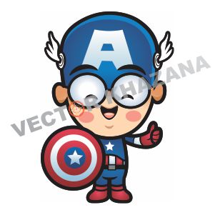 301x301 Chibi Captain America Logo Vector