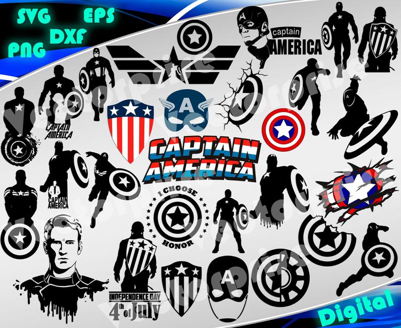 Captain America Silhouette Vector at Vectorified.com | Collection of ...