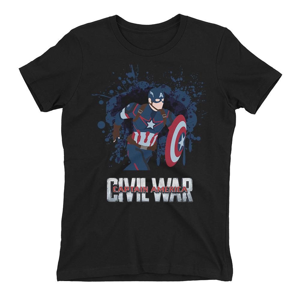 1000x1000 Captain America Vector T Shirt Superhero T Shirt Black Short