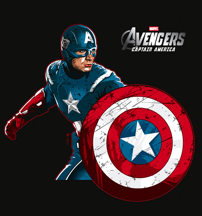 694x743 Captain America Vector Illustration For Marvel