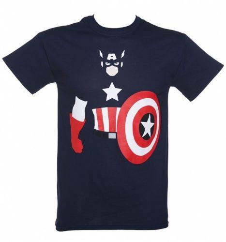 467x500 Official Men's Blue Marvel Captain America Vector T Shirt Best