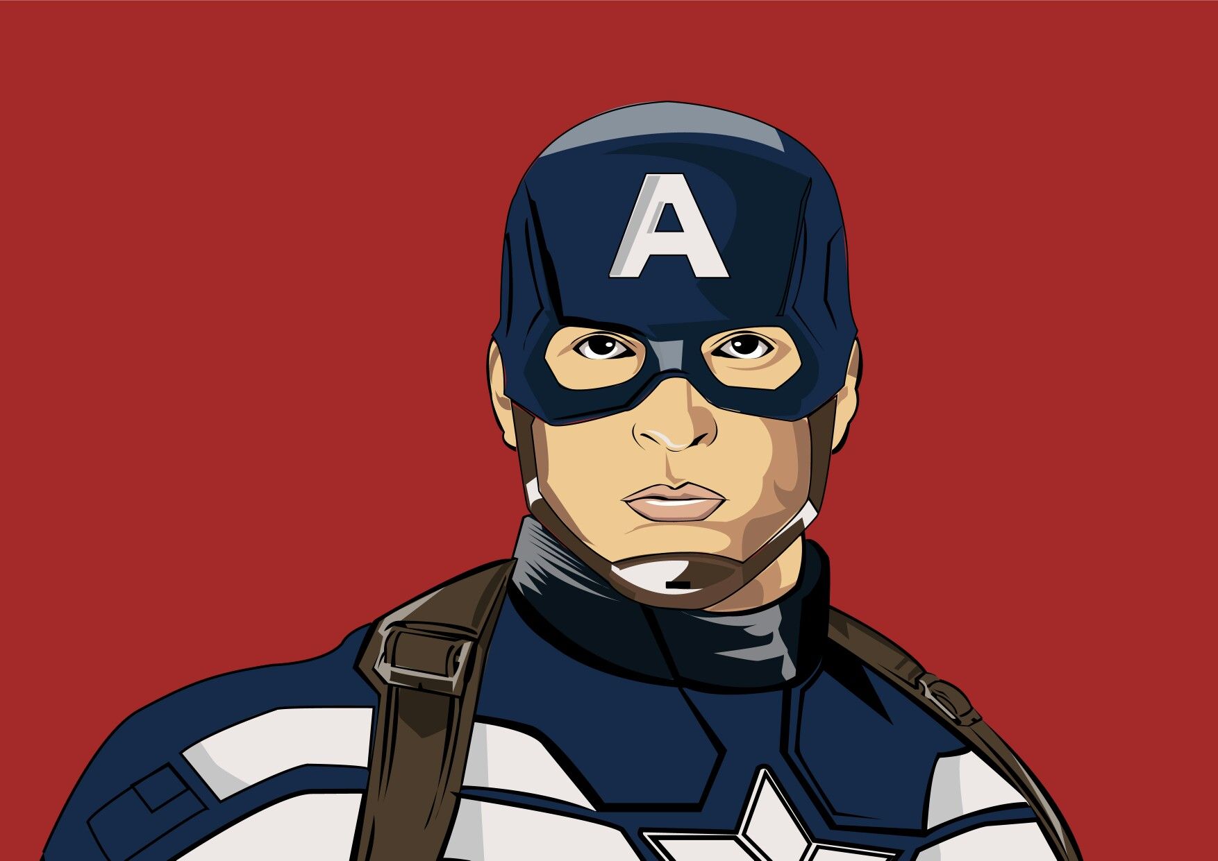 1754x1241 Vector Illustration Of Captain America Vector Art Vector Art