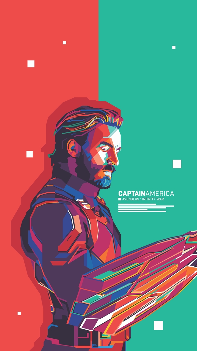 640x1138 Captain America Pop Art Wa Stock Photo